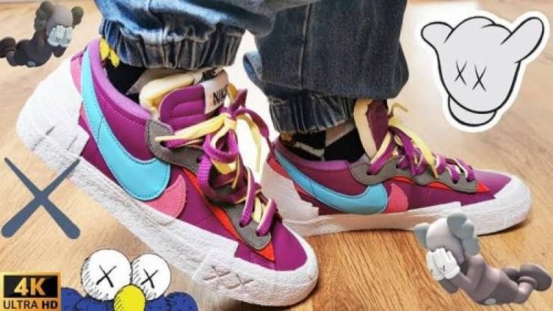 kaws x sacai x sb blazer low purple