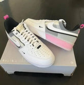 Airforce 1 react split white pink spell.