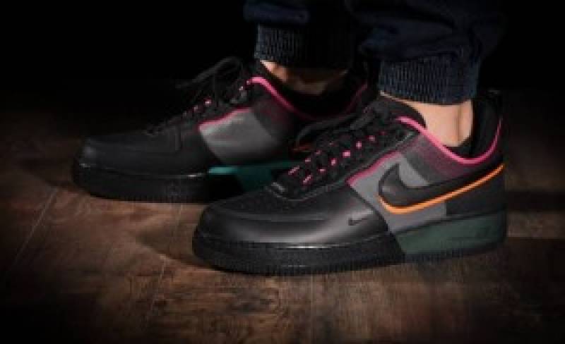 Nike Air Force 1 React DH7615 001 Black Team Orange Pink Mens