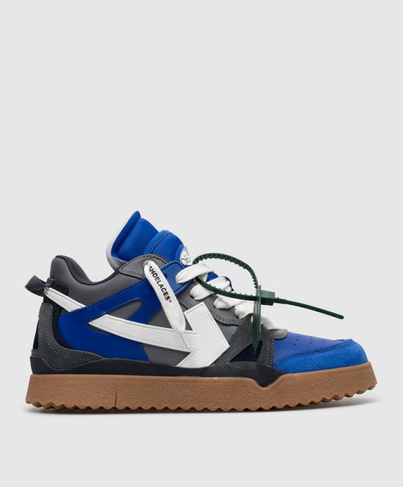 OFF WHITE MIDTOP SPONGE SNEAKERS MADE OF LEATHER