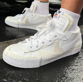 blazer low sacai white patent leather