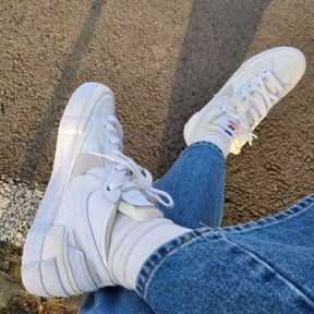 blazer low sacai white patent leather