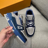 Louis vuttion crystal covered lv trainer blue no cd