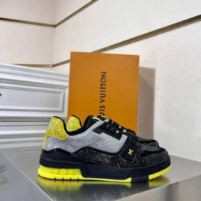 Louis vuitton crystal covered lv trainer black