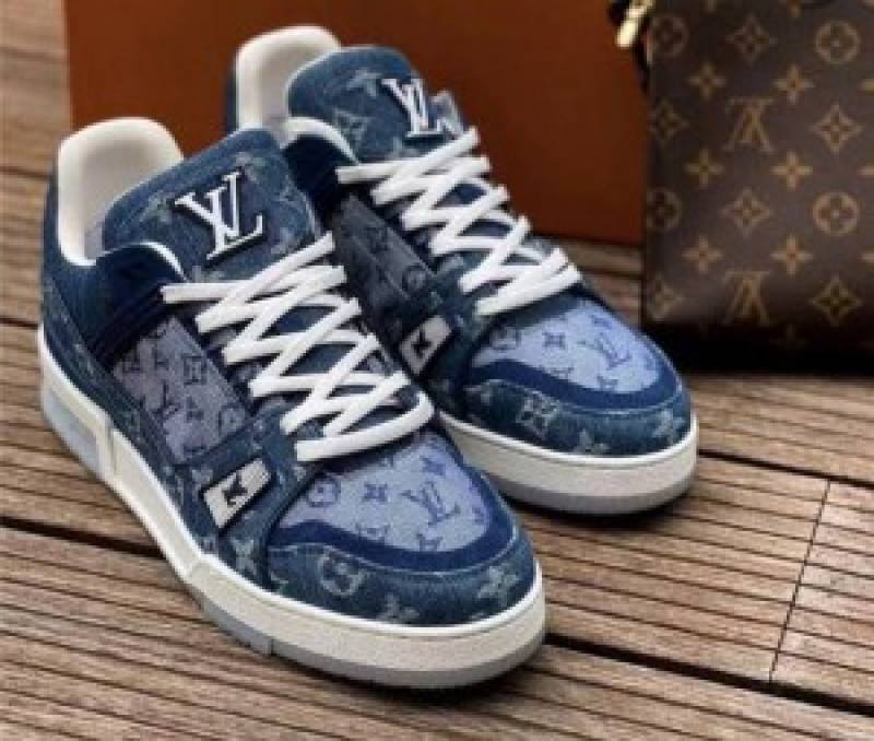 LouisVuitton Unveils Monogrammed Blue Denim LV 408 Trainer for SS20