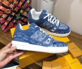 LouisVuitton Unveils Monogrammed Blue Denim LV 408 Trainer for SS20