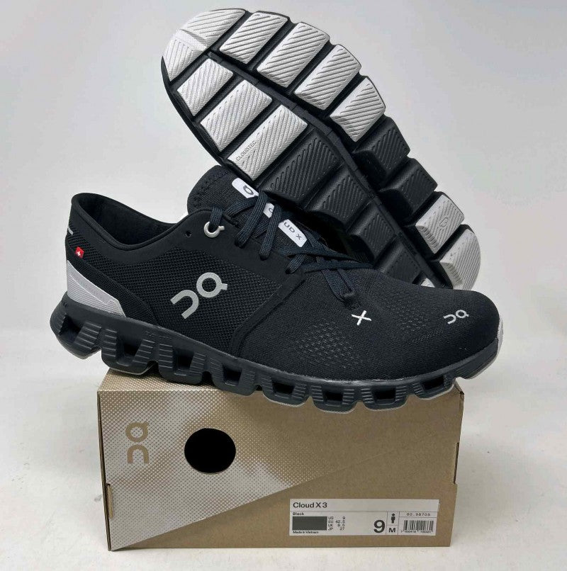 ON Cloud X 3 Running Trainers All Black 246