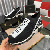 Dolc.e Gabbana Black White Slip On Sorrento Sneakers