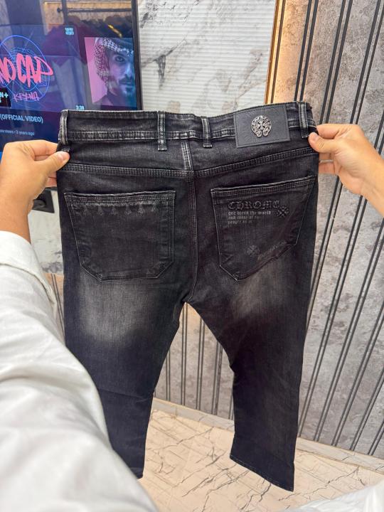 Chrome hearts Imported Dark Grey Shade Very Premium Straight Fit Jeans MR164