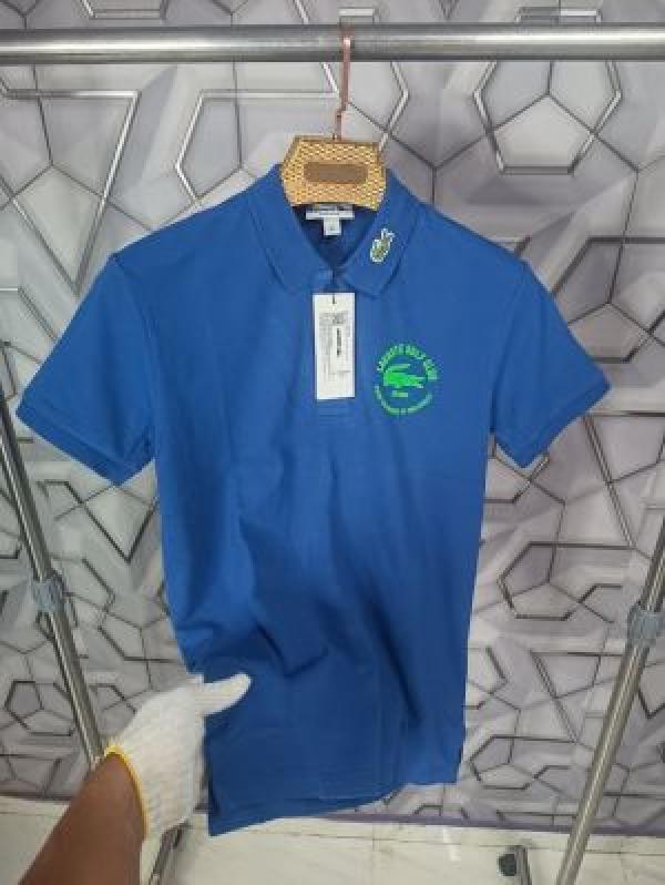 Lacoste Royal Blue Embroidery Logo Premium Polo T-Shirt (1770)