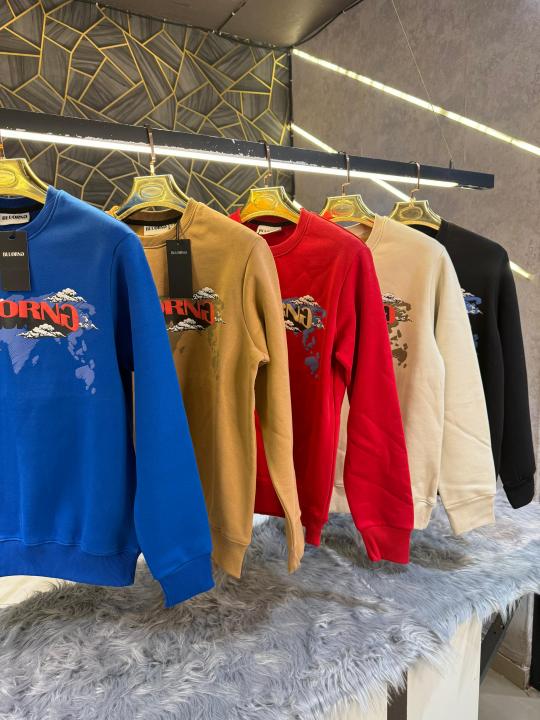 Bluorng Red Embossed Logo Print Imported Sweatshirt (1945)