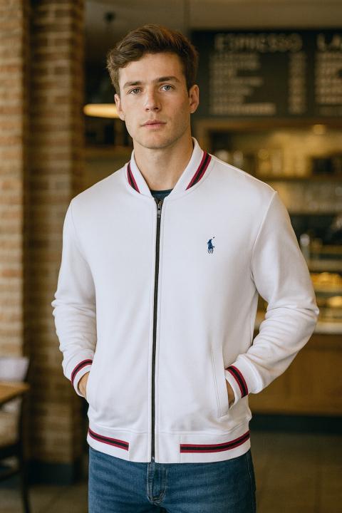 RL Polo Zipper Jacket White K173-W