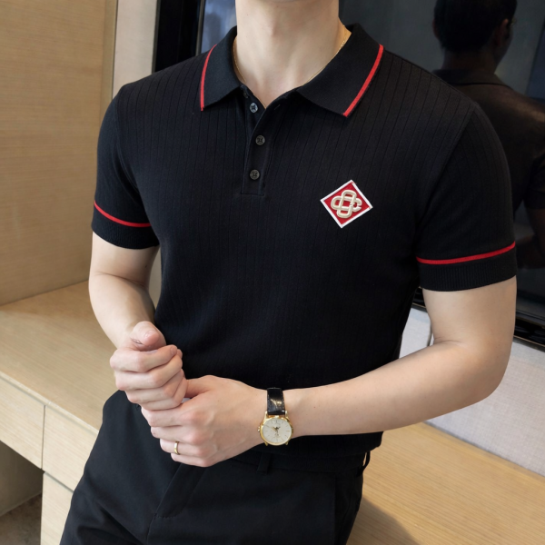 Casablanca Knitted Polo Black
