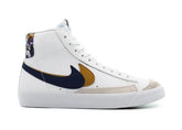 BLAZER MID ’77 SE DOUBLE SWOOSH WHITE BLUE VOID METALLIC GOLD
