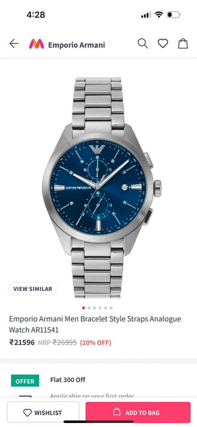 Emporio Armani Blue Sunray Dial