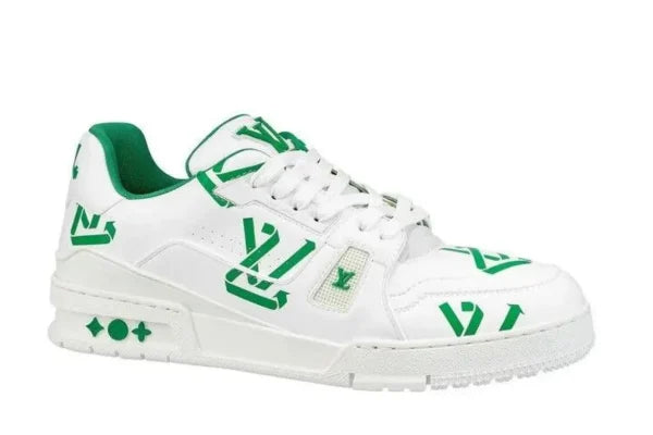 LV MONOGRAM TRAINER GREEN LOGO SNEAKERS