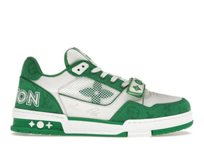 LV TRAINER GREEN MONOGRAM DENIM