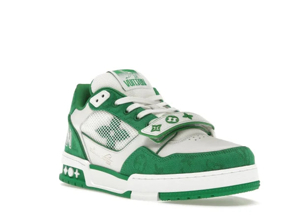 LV TRAINER GREEN MONOGRAM DENIM