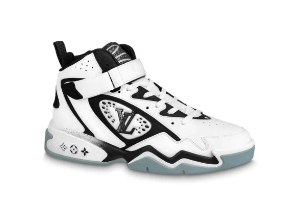 LV TRAINER 2 TRAINERS HIGH BLACK WHITE