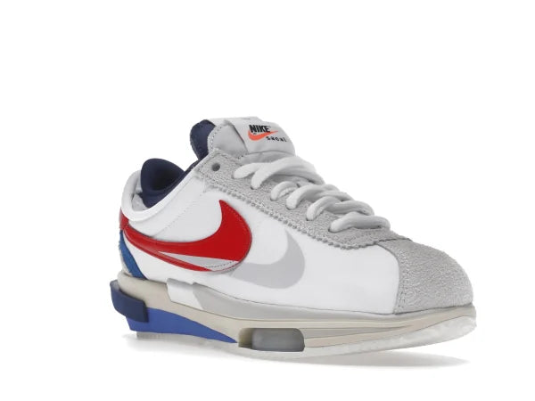 NIKEE ZOOM CORTEZ SP SACAI WHITE UNIVERSITY RED BLUE