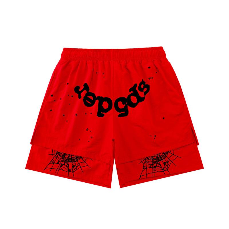 Sp5der Graffiti Logo Shorts – Multi-Color Spider Web Streetwear