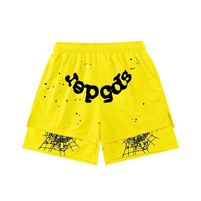 Sp5der Graffiti Logo Shorts – Multi-Color Spider Web Streetwear